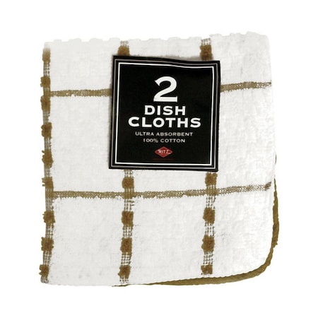 Biscotti Cotton Check/Solid Dish Cloth , 2PK
